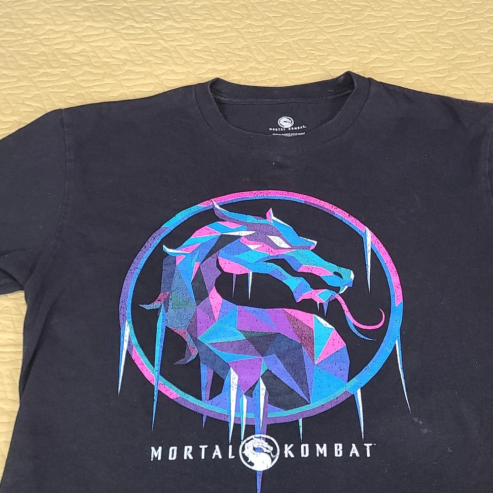 Mortal Kombat Video Game frozen logo graphic T shirt size M